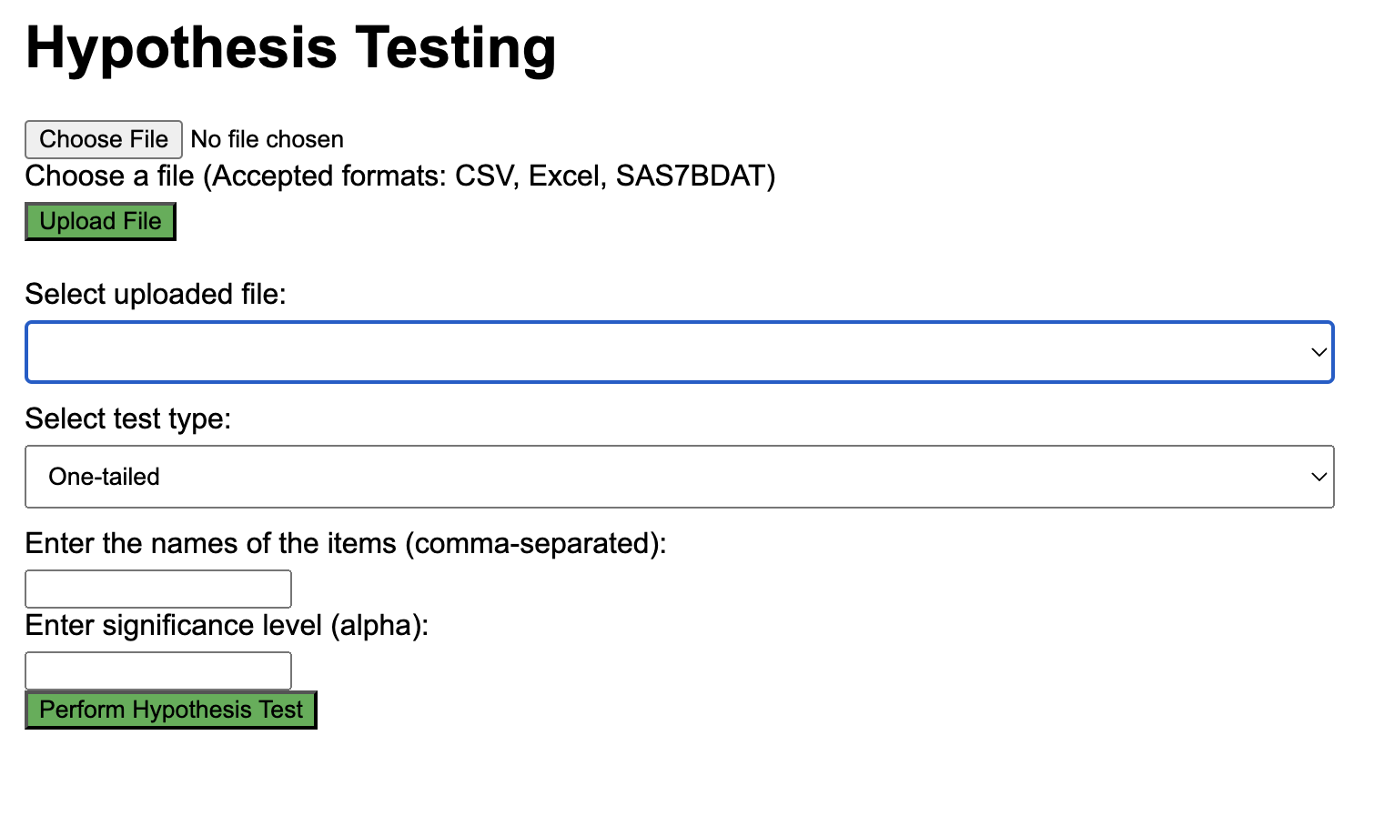 Hypothesis Testing System